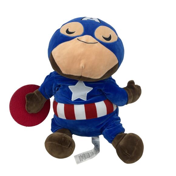 Large Sized Marvel Soft Captain American Pillow Buddy Blue Plush Toy - Preowned - Picture 1 of 5